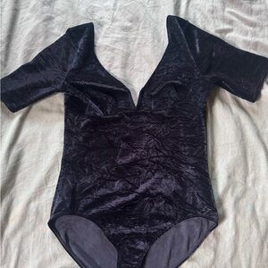 Elegant Black Velvet Bodysuit